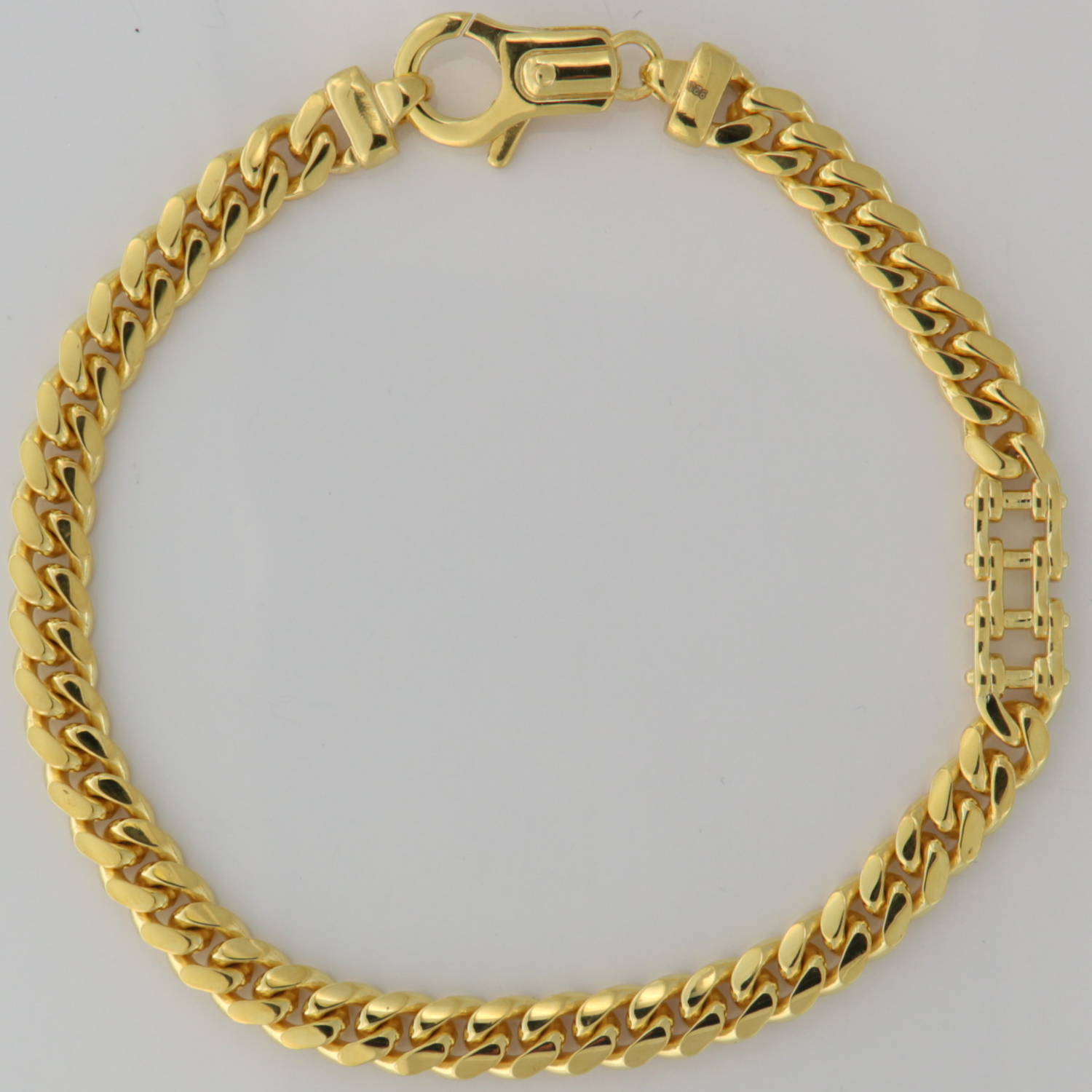 Bracelet men's 1 bike chain element gold plated-image