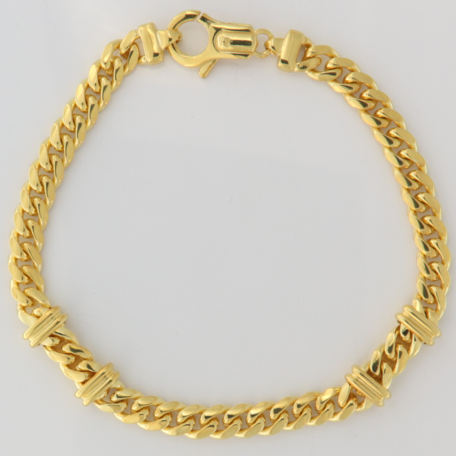 Bracelet men's loops with bands gold plated-image