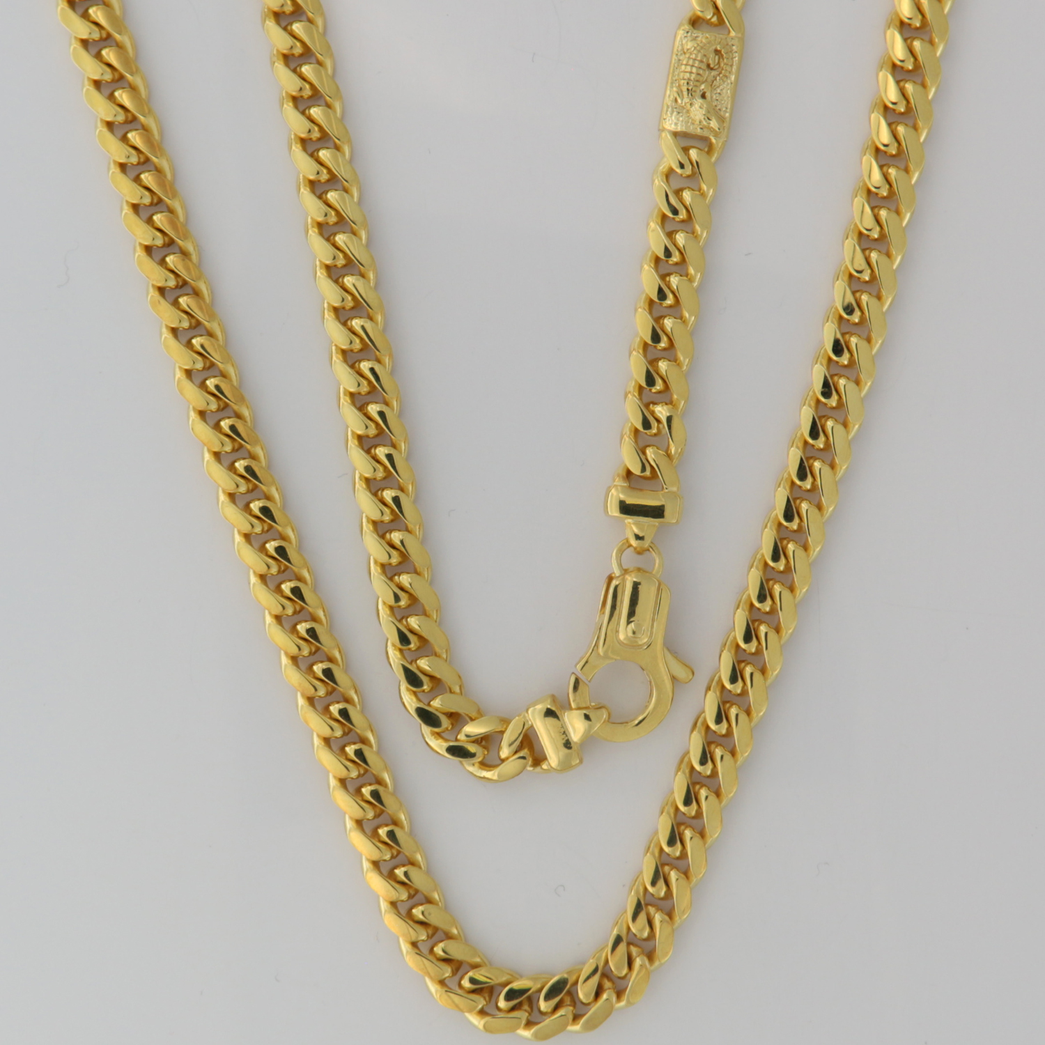 Necklace men's 1 crocodile element gold plated-image